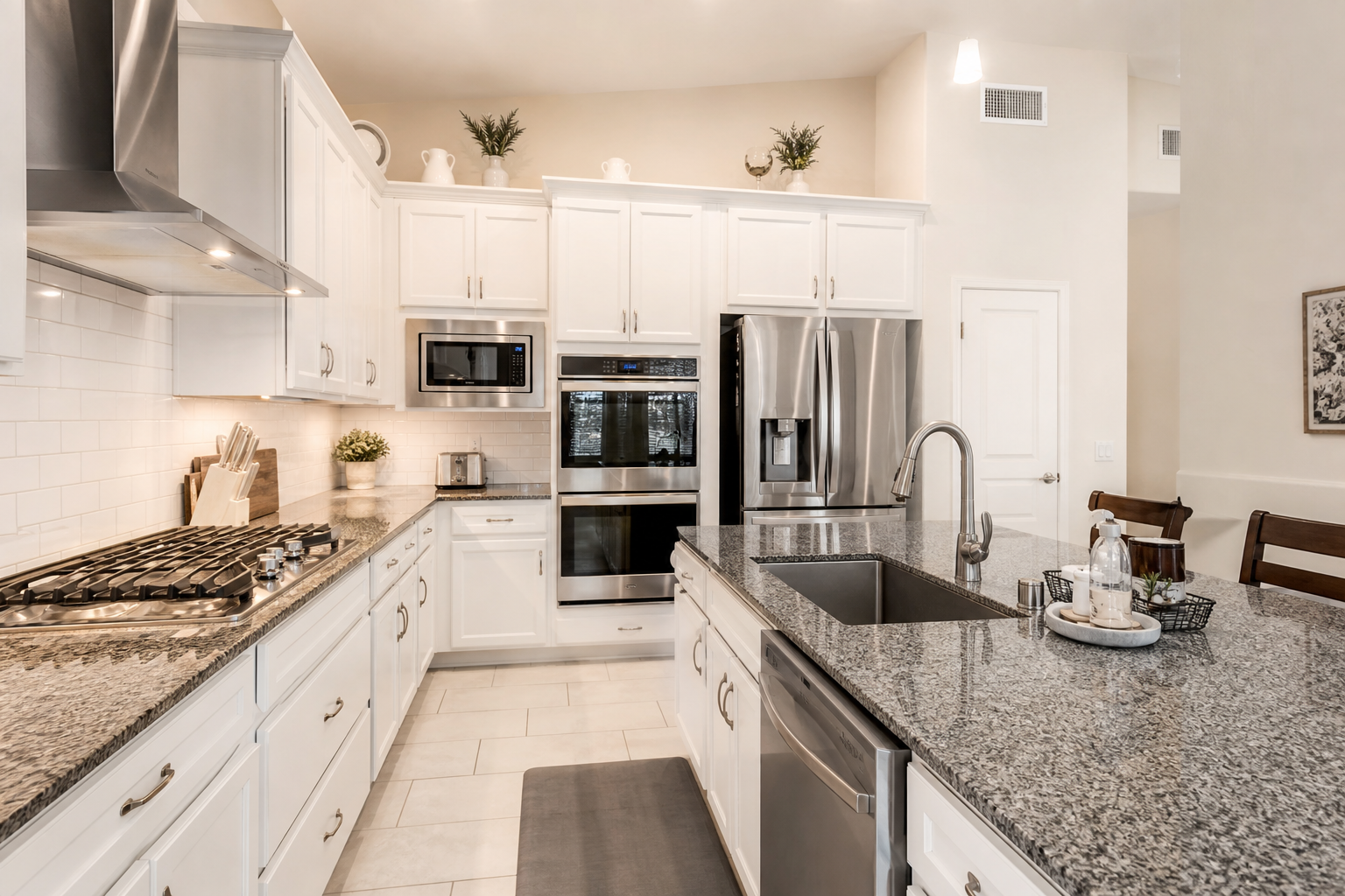 Spotless Las Vegas kitchen with gleaming countertops after Ladybug deep clean